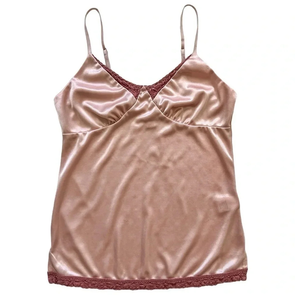Y2K Baby Pink Satin Tank Top